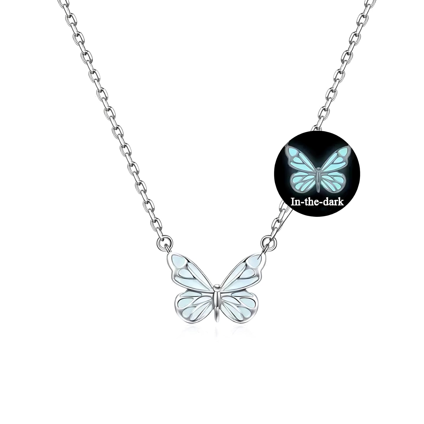 Conjunto 2 en 1 de joyería con mariposa azul soñadora