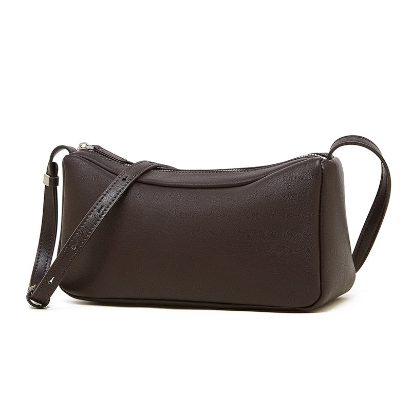 Minimalistische, weiche Umhängetasche aus echtem Leder für Damen