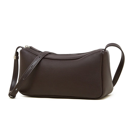 Sac à bandoulière souple minimaliste en cuir véritable pour femme