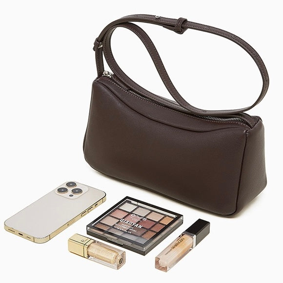 Minimalistische, weiche Umhängetasche aus echtem Leder für Damen