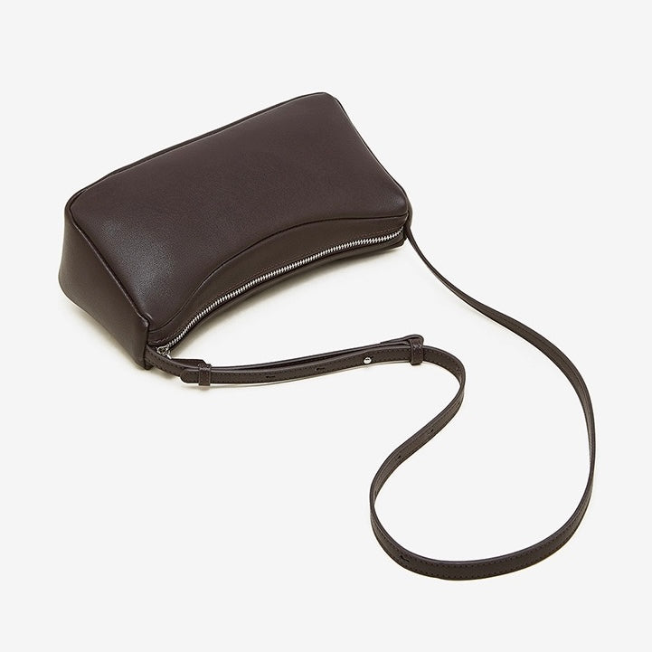 Minimalistische, weiche Umhängetasche aus echtem Leder für Damen