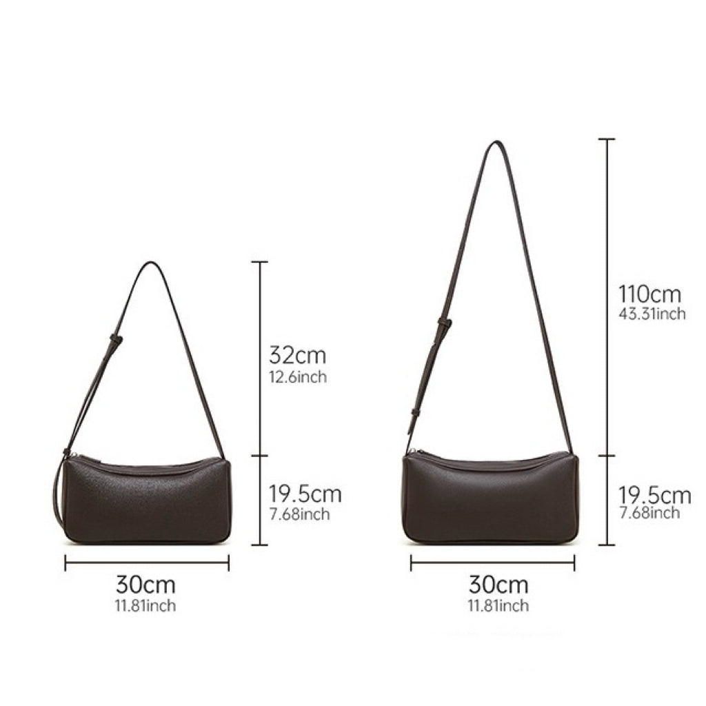 Minimalistische, weiche Umhängetasche aus echtem Leder für Damen