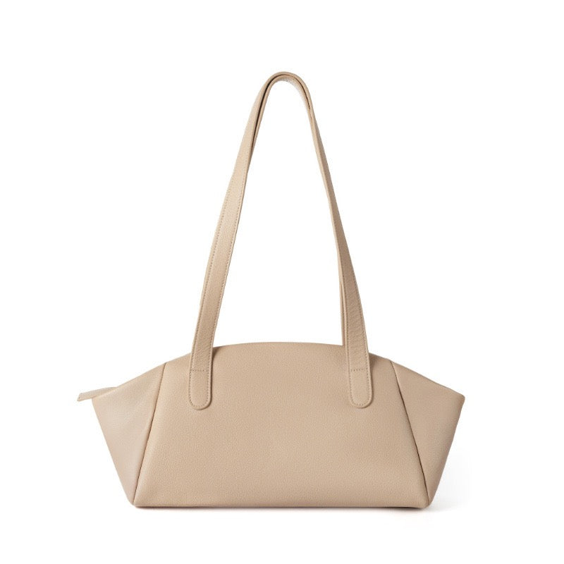 Geflügelte Tragetasche aus echtem Leder für Damen – Minimalistische Pendlertasche mit großem Fassungsvermögen