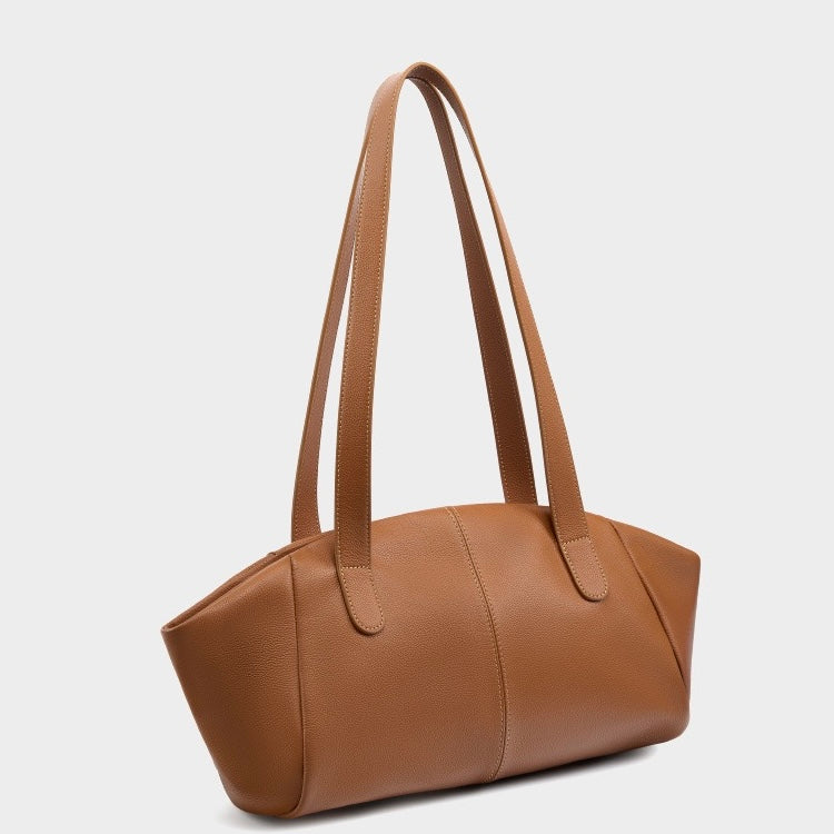 Geflügelte Tragetasche aus echtem Leder für Damen – Minimalistische Pendlertasche mit großem Fassungsvermögen