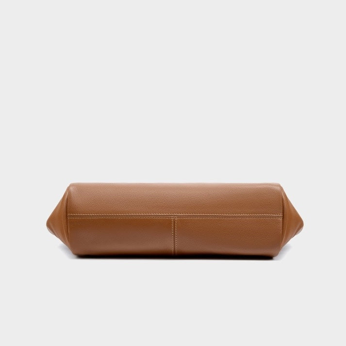 Geflügelte Tragetasche aus echtem Leder für Damen – Minimalistische Pendlertasche mit großem Fassungsvermögen