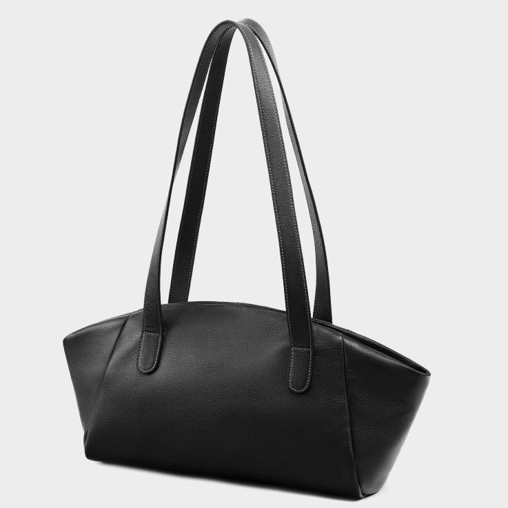 Geflügelte Tragetasche aus echtem Leder für Damen – Minimalistische Pendlertasche mit großem Fassungsvermögen