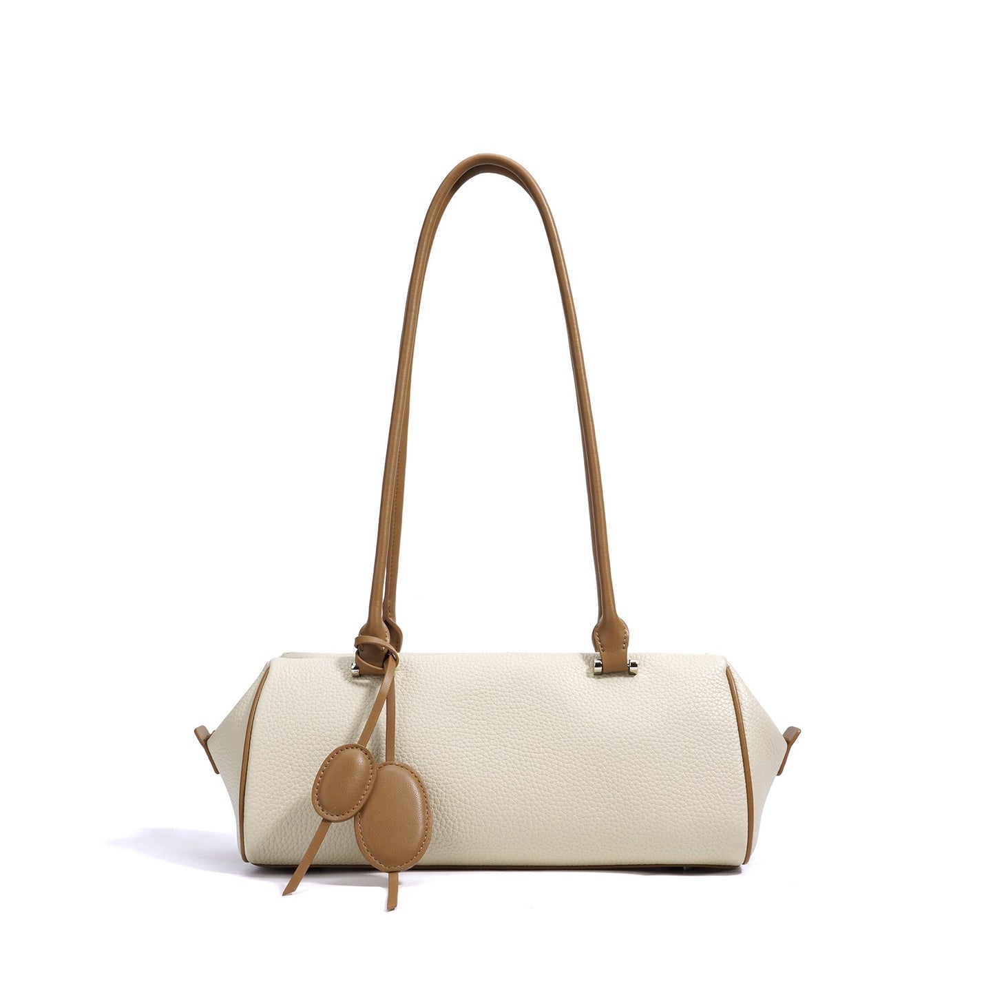 Leichte Luxus-Schulterhandtasche aus echtem Leder für Damen mit Anhänger