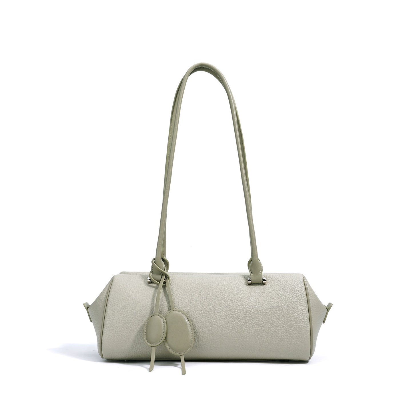 Leichte Luxus-Schulterhandtasche aus echtem Leder für Damen mit Anhänger