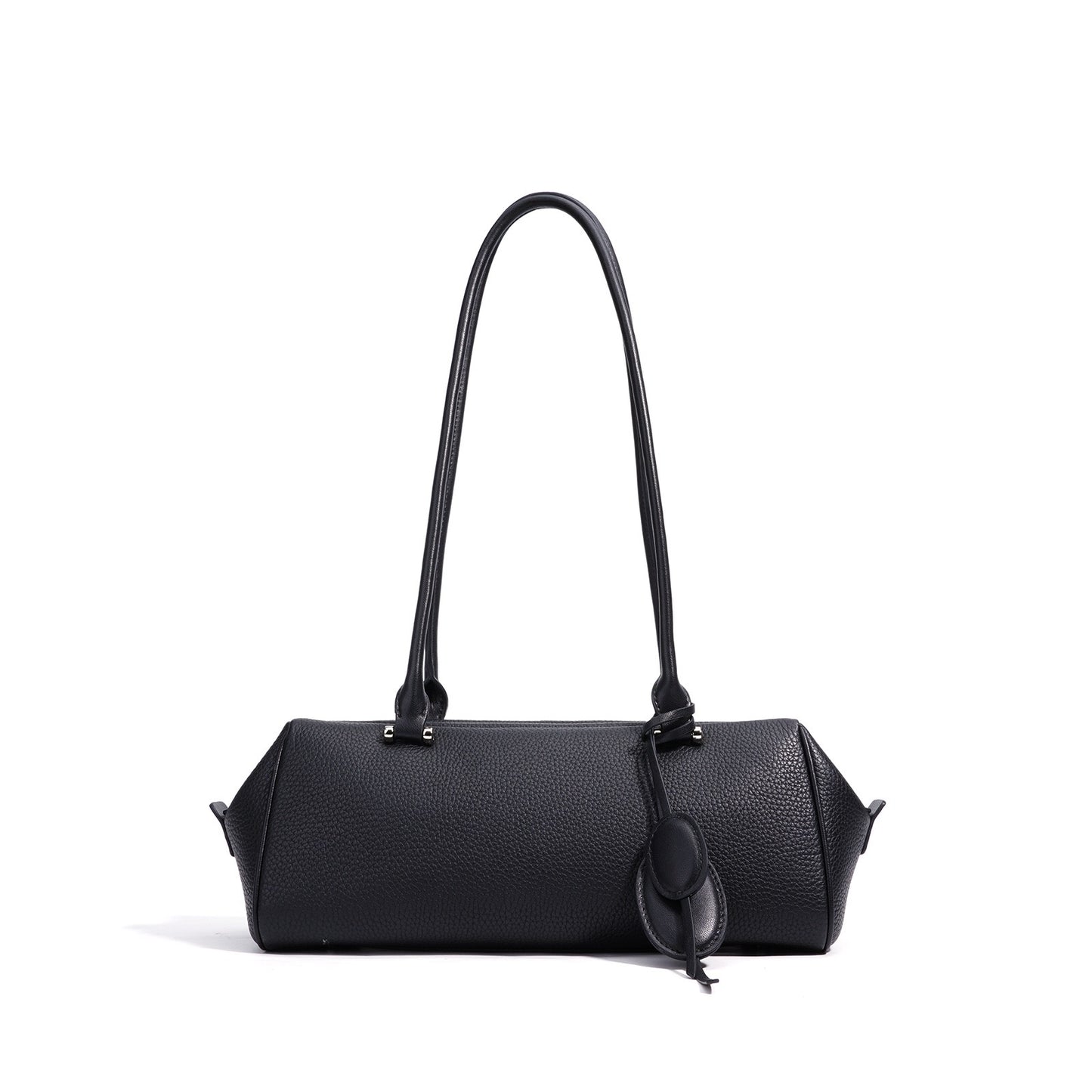 Leichte Luxus-Schulterhandtasche aus echtem Leder für Damen mit Anhänger