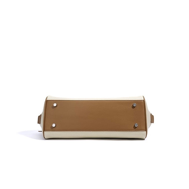 Leichte Luxus-Schulterhandtasche aus echtem Leder für Damen mit Anhänger