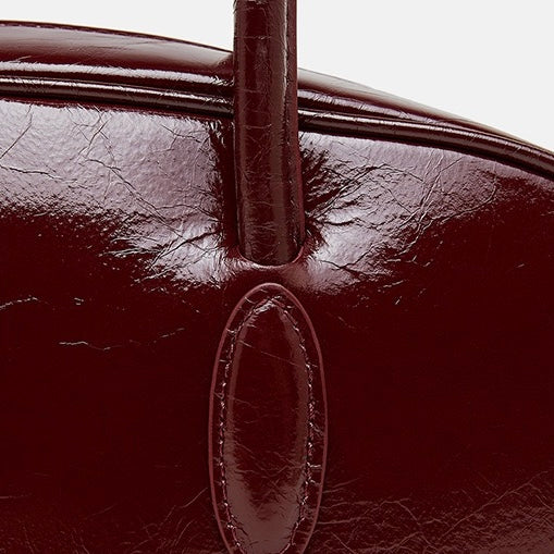 Women's Top Grain Cowhide Single Shoulder Handheld Baguette Bag