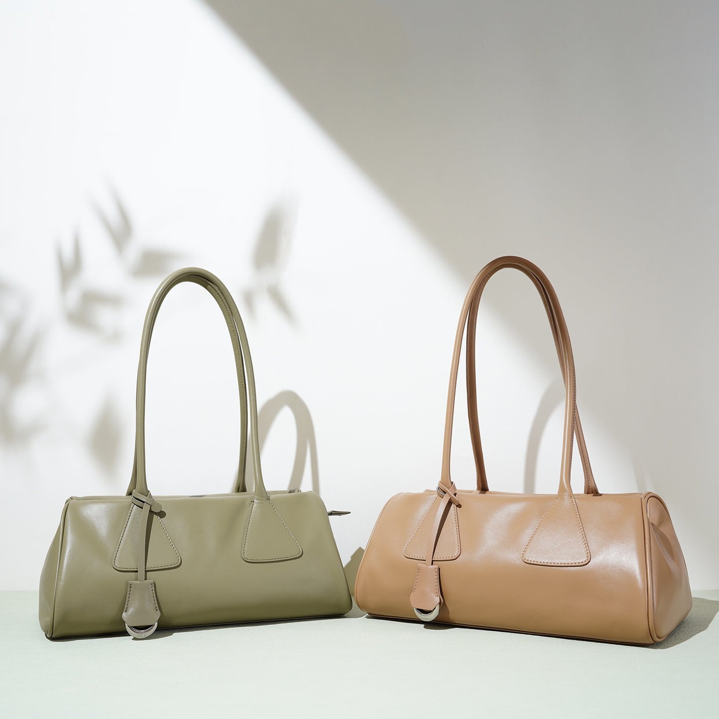 Frühling Sommer Französisch Stil Echtleder Kissen Schulter Baguette Tasche