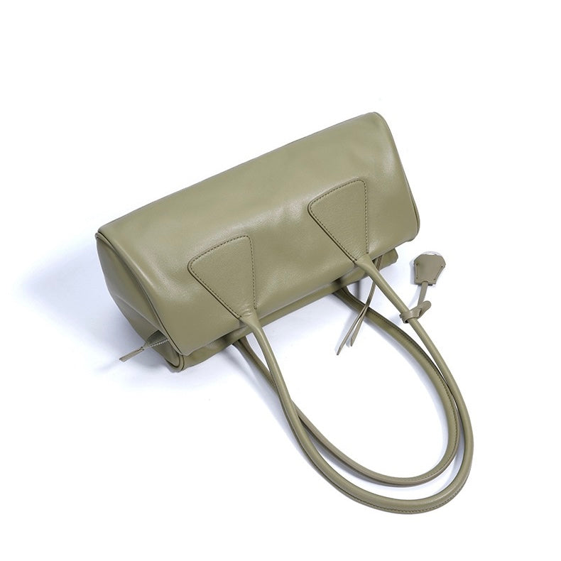 Frühling Sommer Französisch Stil Echtleder Kissen Schulter Baguette Tasche
