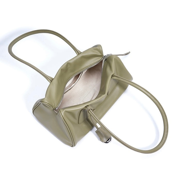 Frühling Sommer Französisch Stil Echtleder Kissen Schulter Baguette Tasche