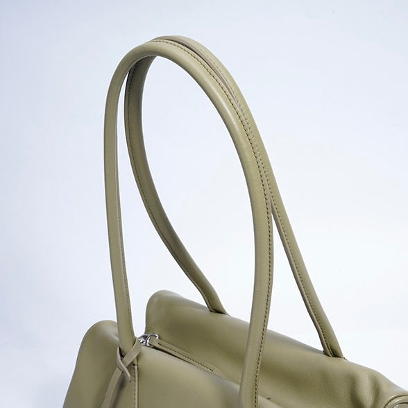 Frühling Sommer Französisch Stil Echtleder Kissen Schulter Baguette Tasche