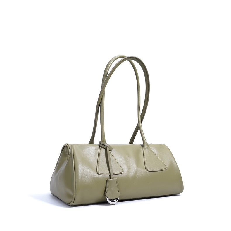 Frühling Sommer Französisch Stil Echtleder Kissen Schulter Baguette Tasche