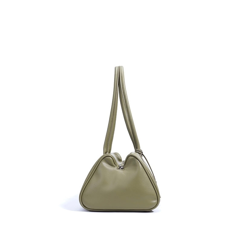 Frühling Sommer Französisch Stil Echtleder Kissen Schulter Baguette Tasche