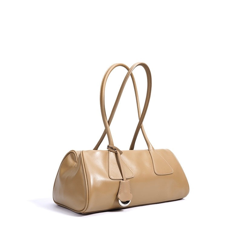 Frühling Sommer Französisch Stil Echtleder Kissen Schulter Baguette Tasche