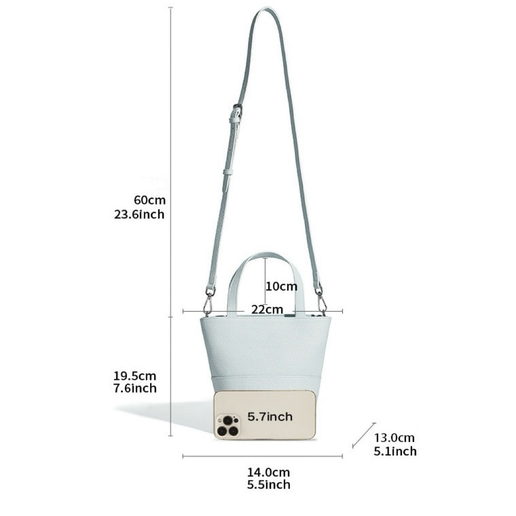 Minimalistische Umhängetasche aus echtem Leder für Damen
