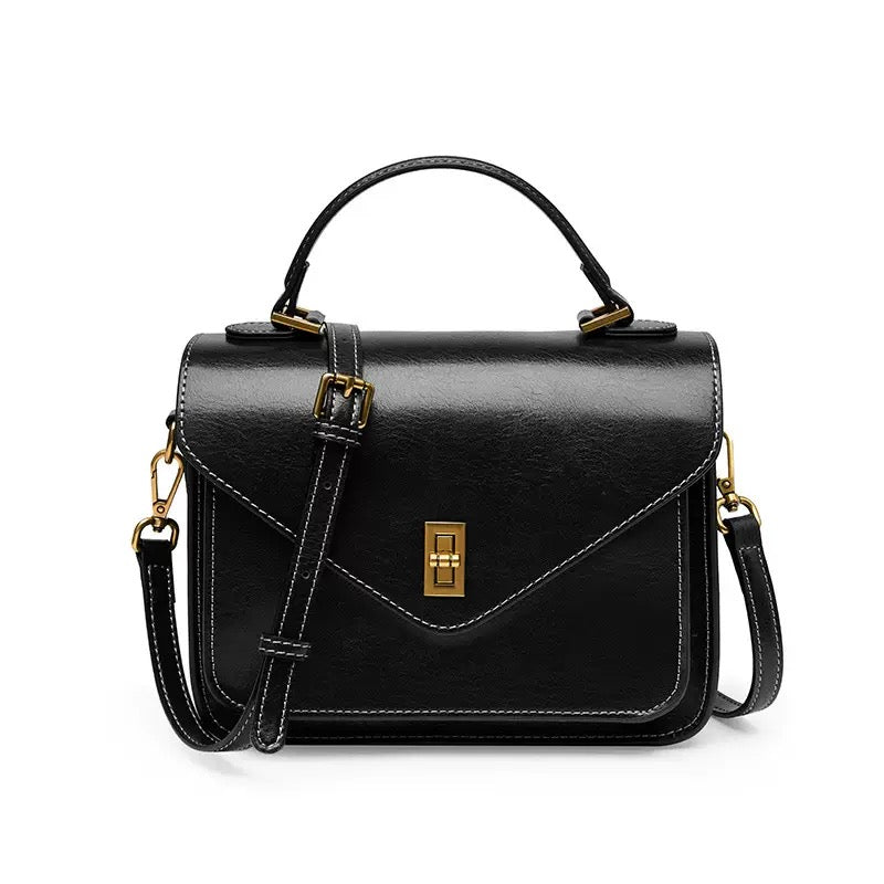 Women’s Genuine Leather Postman Crossbody Shoulder Tote Bag in Elegant