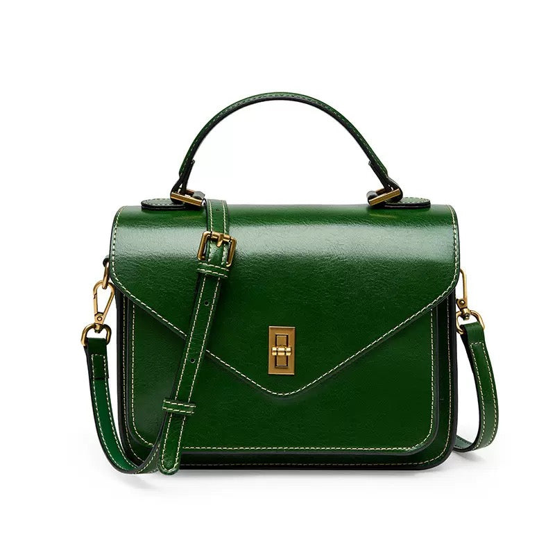 Women’s Genuine Leather Postman Crossbody Shoulder Tote Bag in Elegant