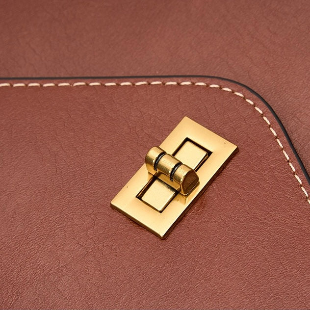 Bolso bandolera de cartero para mujer de cuero genuino en elegante