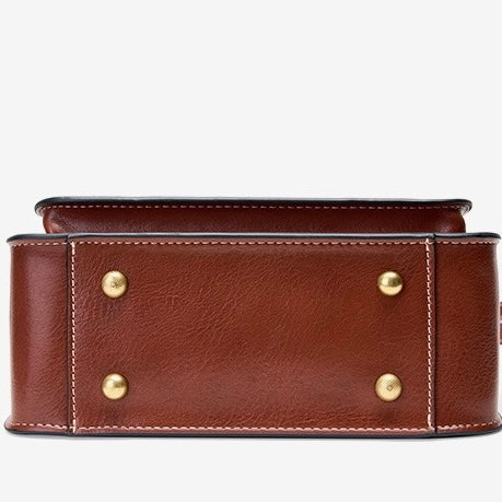 Bolso bandolera de cartero para mujer de cuero genuino en elegante
