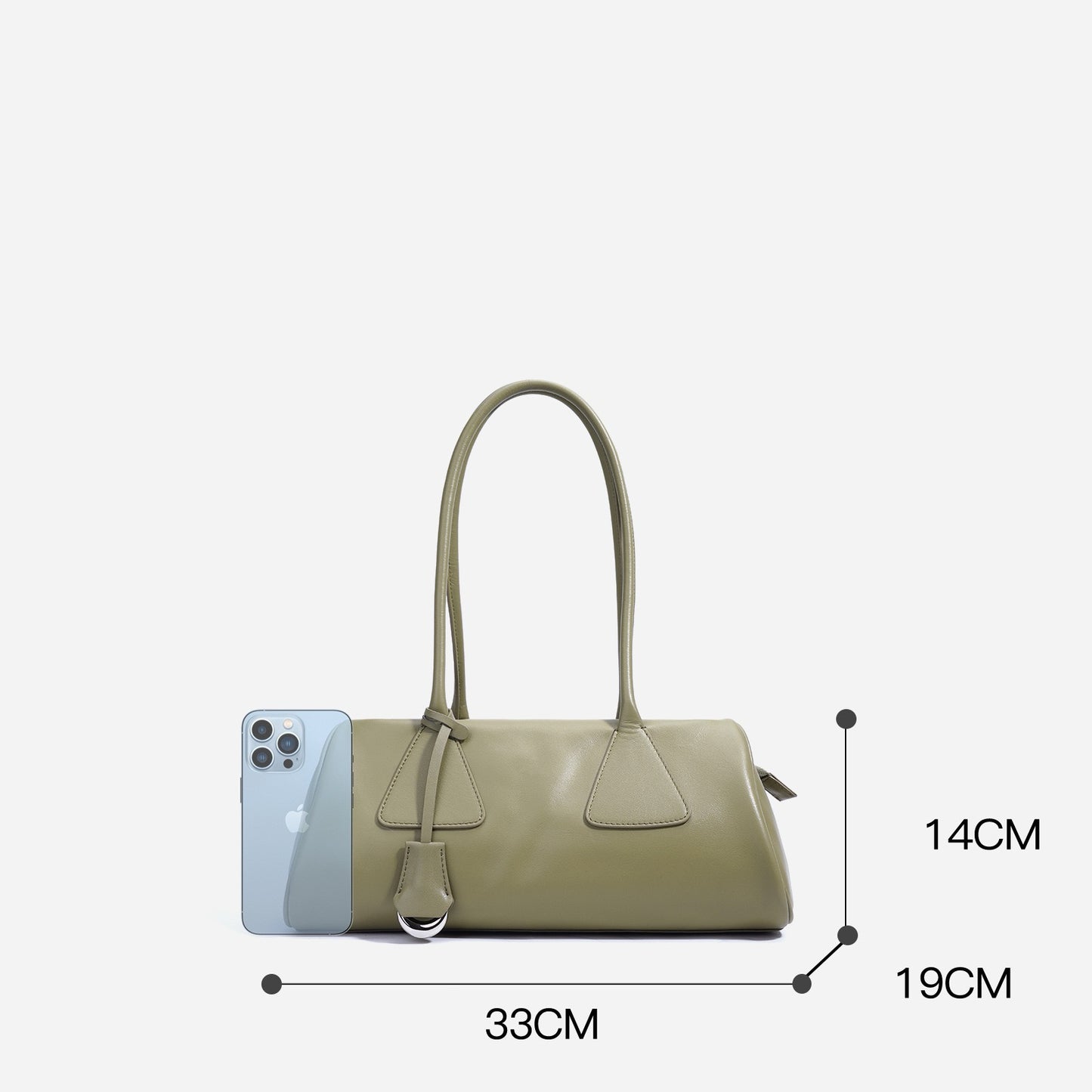 Frühling Sommer Französisch Stil Echtleder Kissen Schulter Baguette Tasche