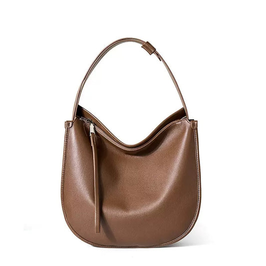 Geantă tote moale din piele naturală pentru femei, în stil Lazy Chic, cu capacitate mare