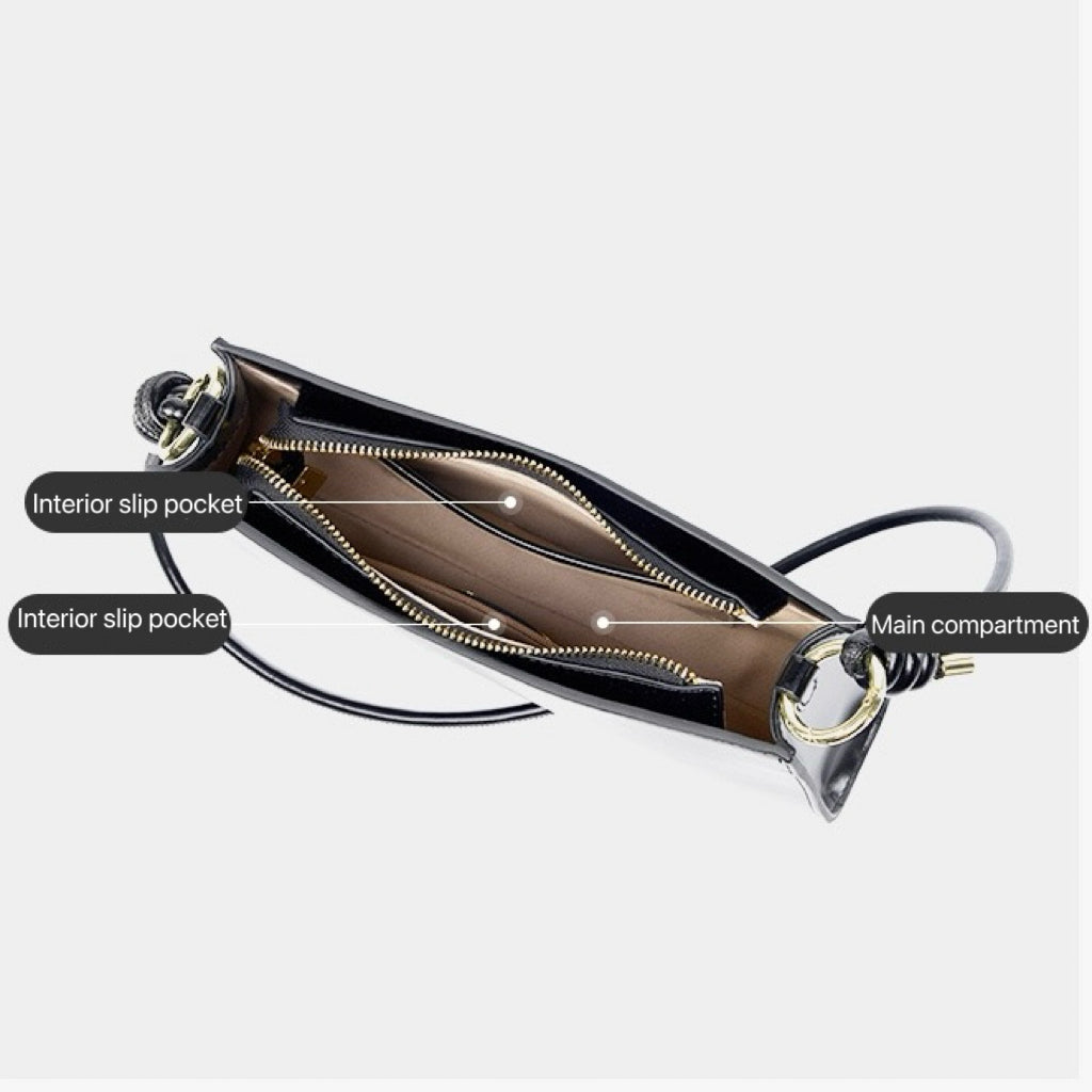 Luxuriöse Baguette-Unterarmtasche aus echtem Leder für Damen