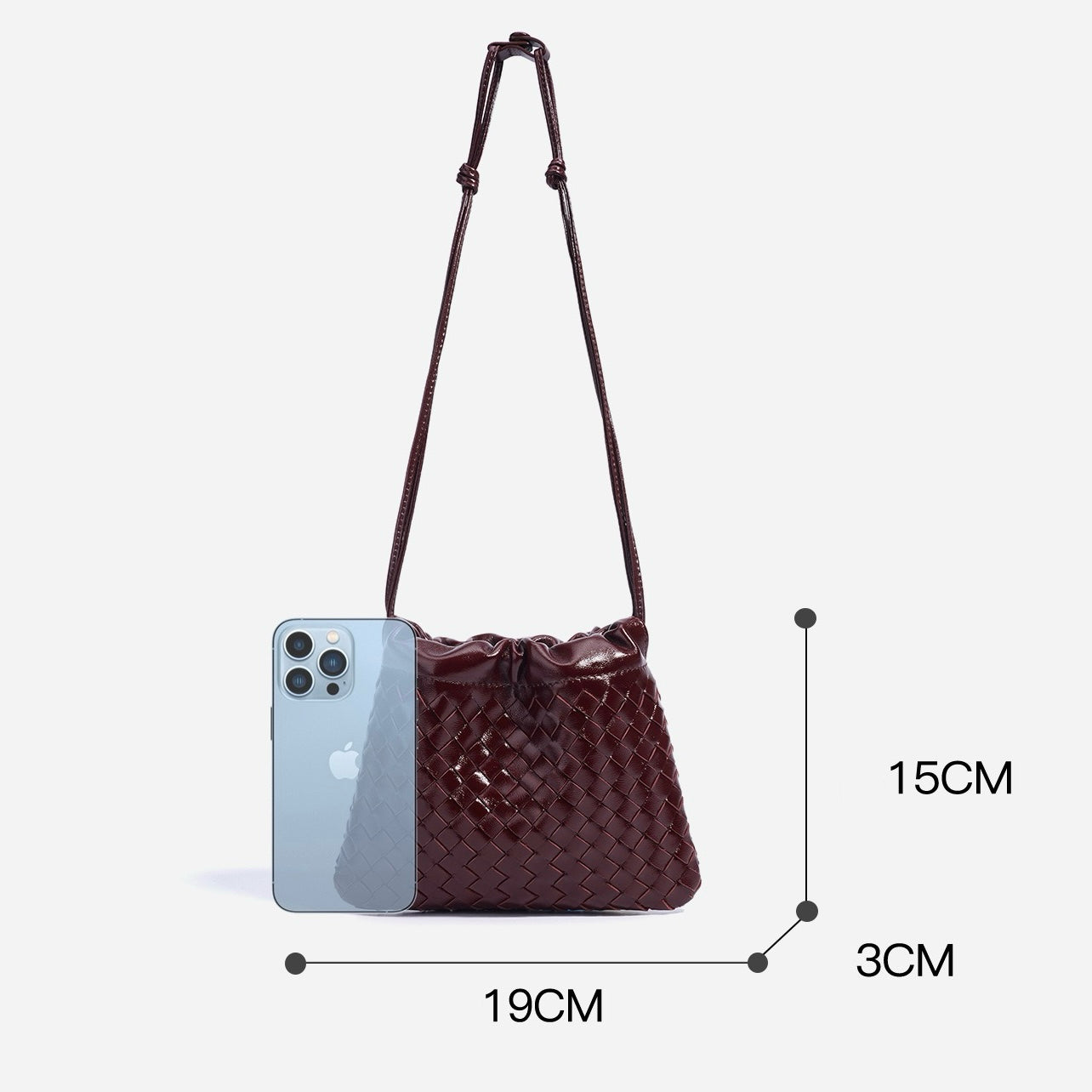 Women's Genuine Leather Sheepskin Woven Exquisite Ladies Crossbody Bag
