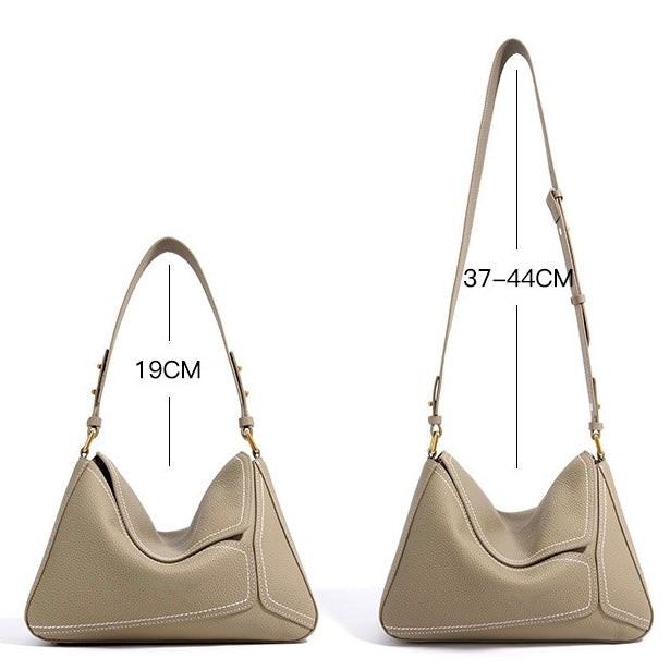 Geometrische Umhängetasche aus echtem Leder für Damen