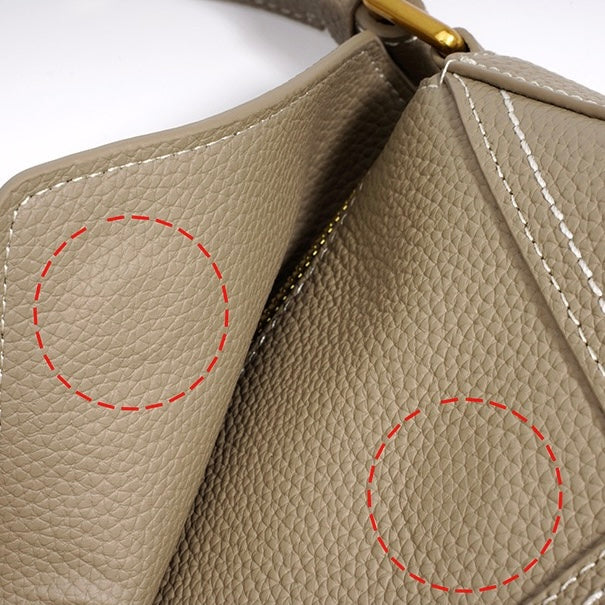Geometrische Umhängetasche aus echtem Leder für Damen