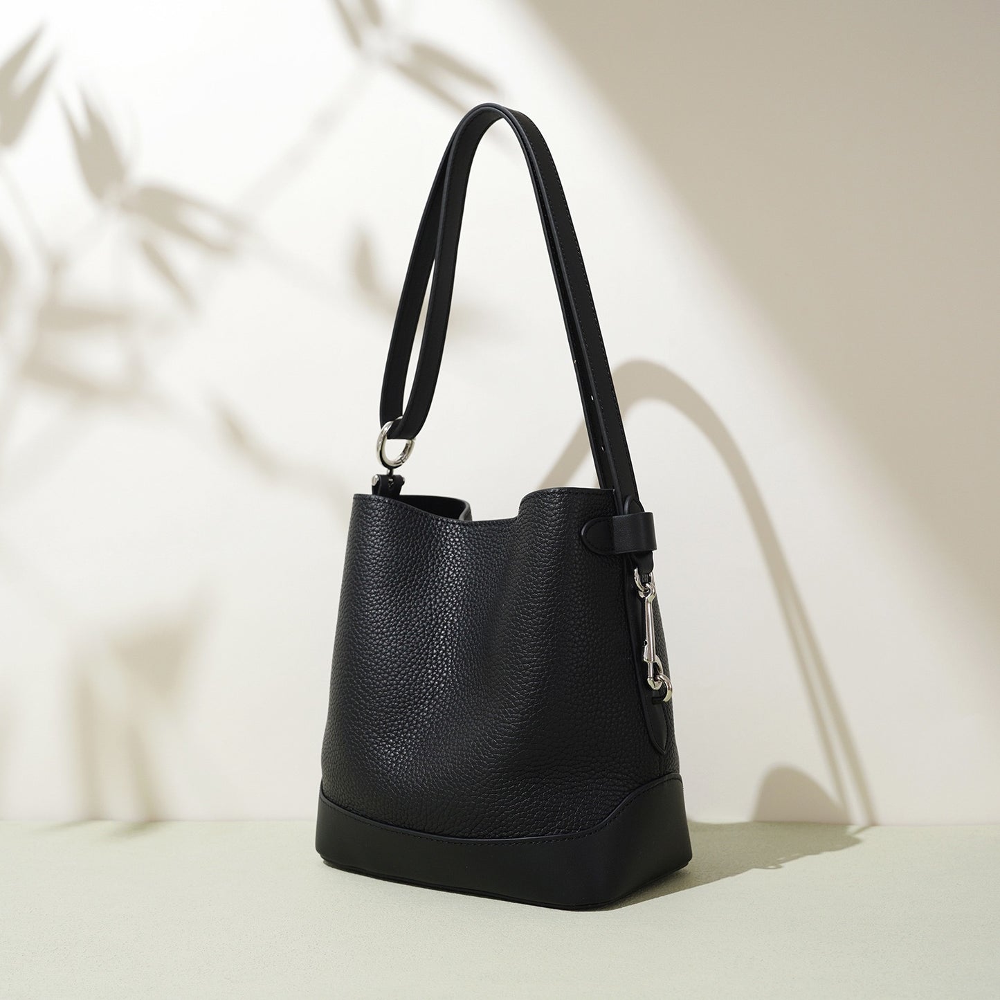 Damen Umhängetasche aus echtem Leder mit Lychee-Grain-Muster