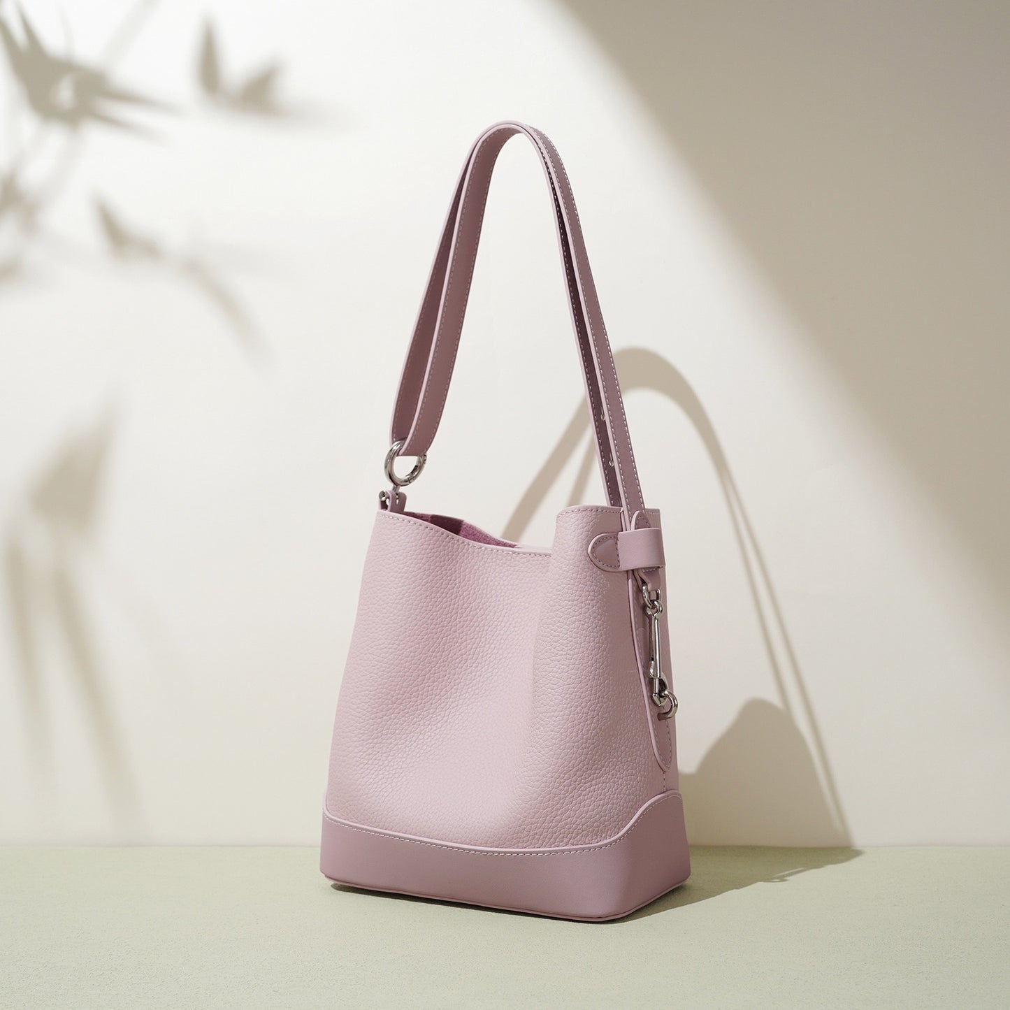 Damen Umhängetasche aus echtem Leder mit Lychee-Grain-Muster