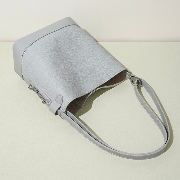 Damen Umhängetasche aus echtem Leder mit Lychee-Grain-Muster