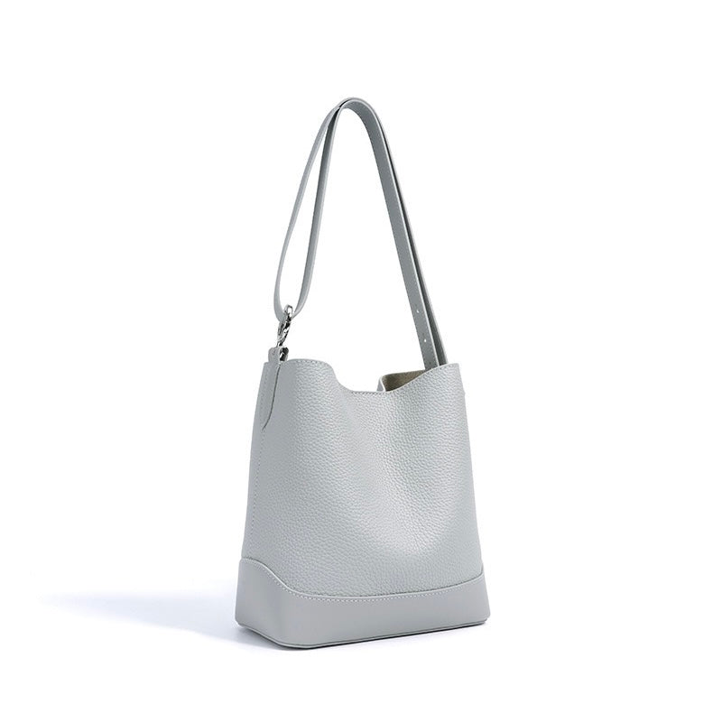 Damen Umhängetasche aus echtem Leder mit Lychee-Grain-Muster