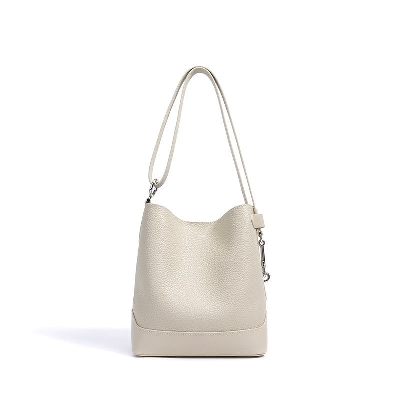 Damen Umhängetasche aus echtem Leder mit Lychee-Grain-Muster