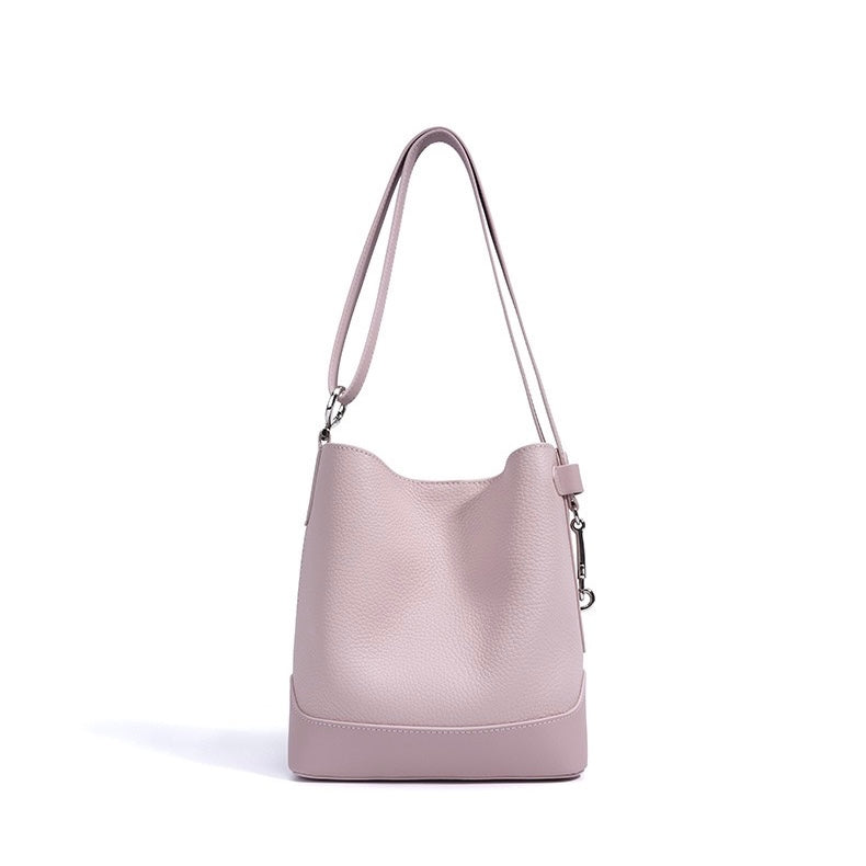 Damen Umhängetasche aus echtem Leder mit Lychee-Grain-Muster