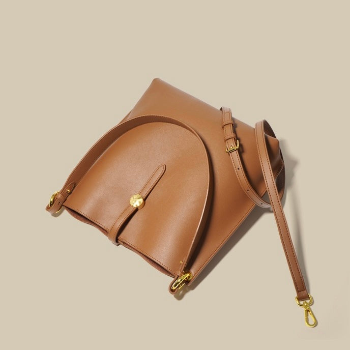 Damen-Eimertasche aus echtem Leder für den Pendler