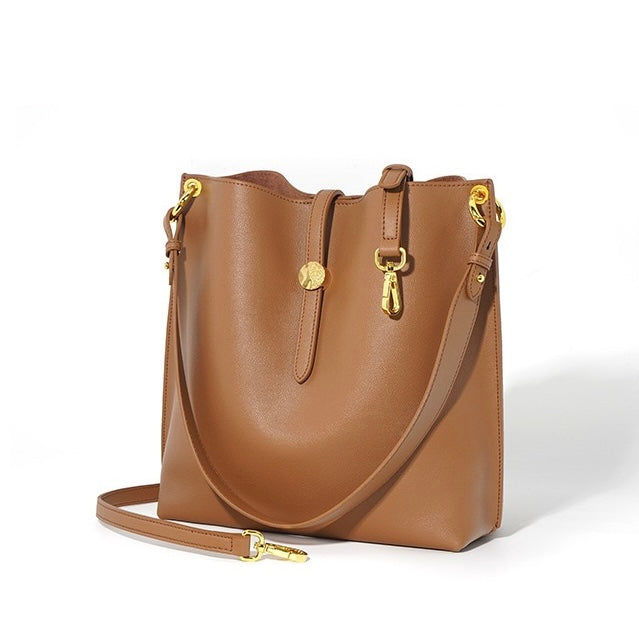 Damen-Eimertasche aus echtem Leder für den Pendler