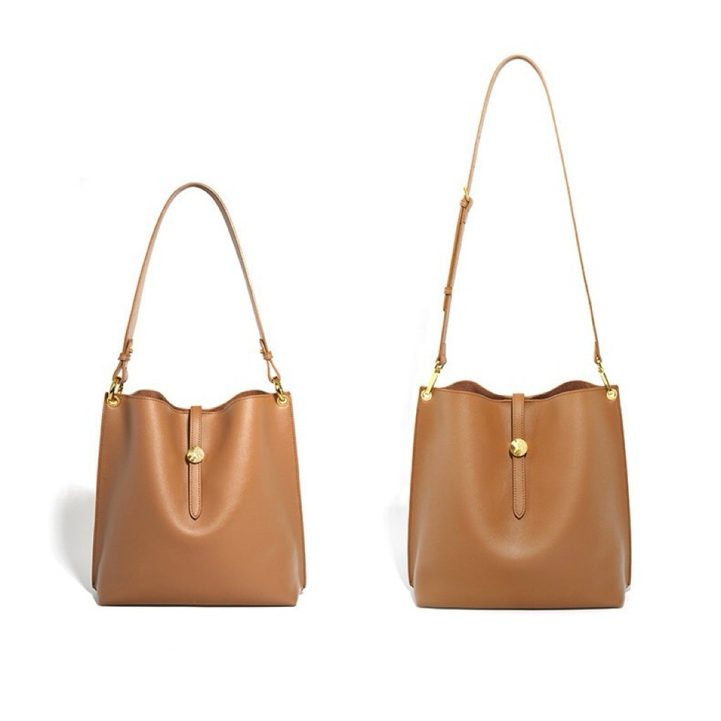 Damen-Eimertasche aus echtem Leder für den Pendler