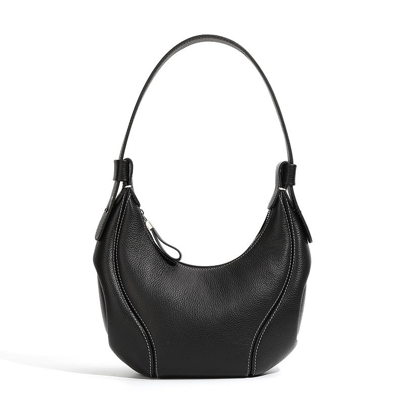 Damen Echtleder Niche Crescent Vintage Schulter-Umhängetasche