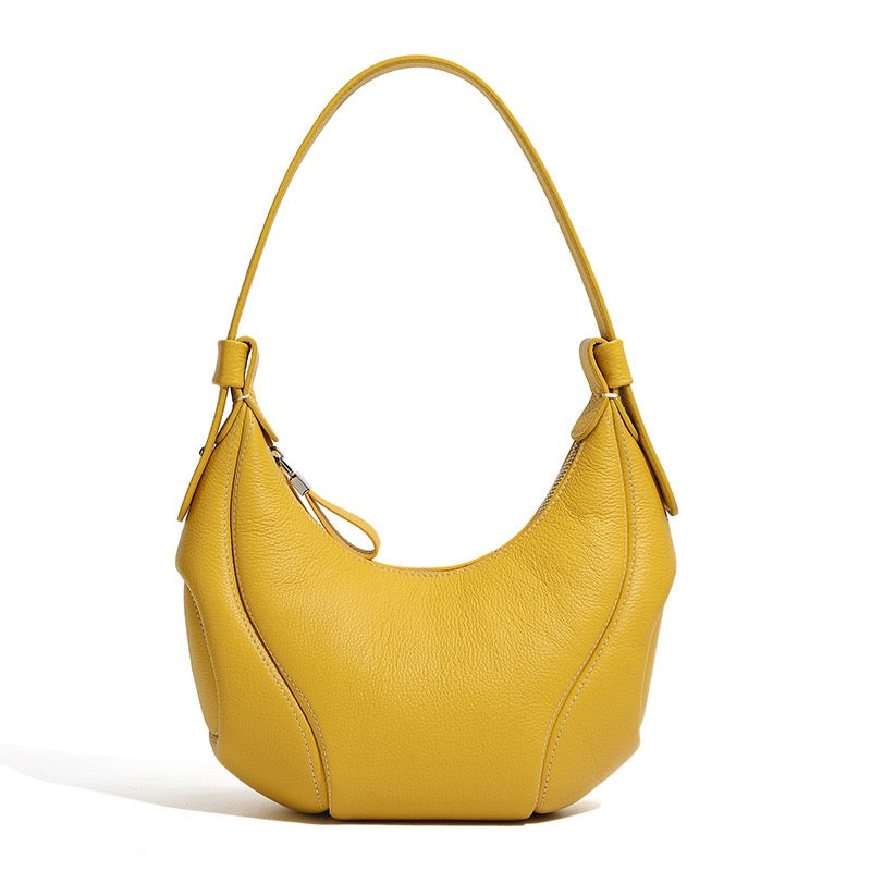 Damen Echtleder Niche Crescent Vintage Schulter-Umhängetasche