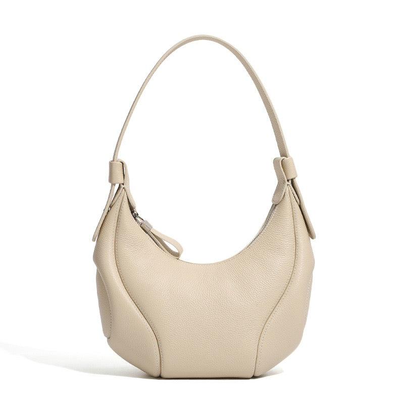 Damen Echtleder Niche Crescent Vintage Schulter-Umhängetasche