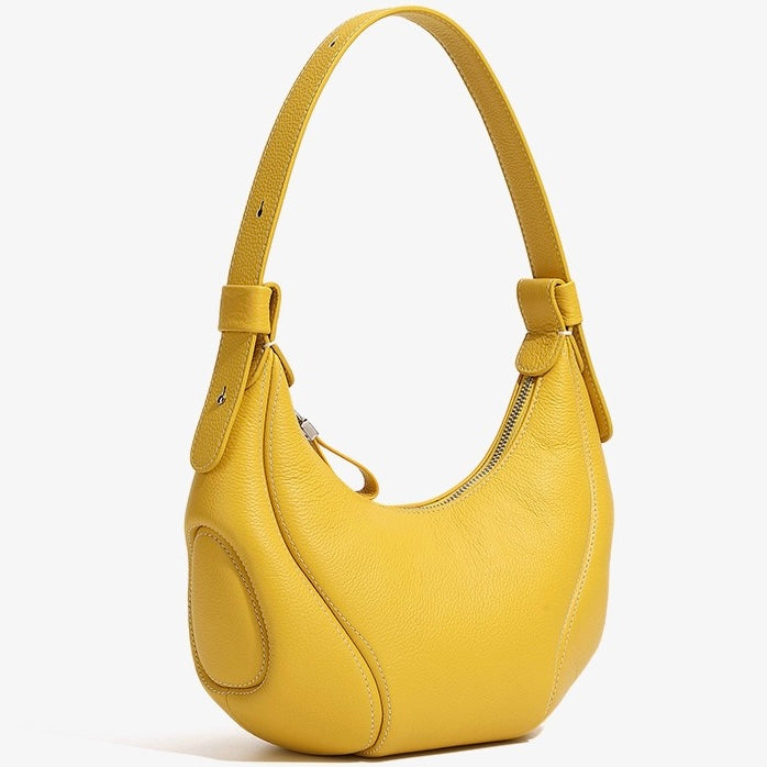 Damen Echtleder Niche Crescent Vintage Schulter-Umhängetasche