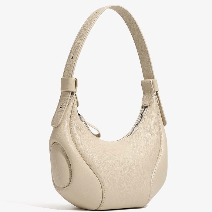 Damen Echtleder Niche Crescent Vintage Schulter-Umhängetasche