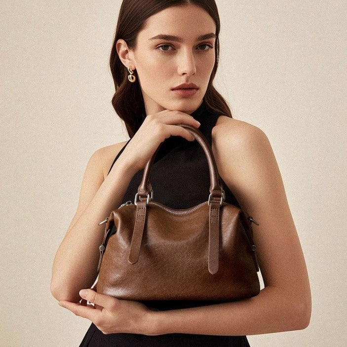 Top-Grain-Leder Vintage Fashion Kissen Handtasche Umhängetasche