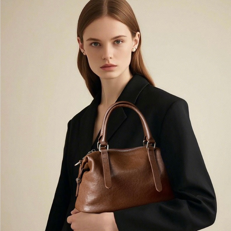 Top-Grain-Leder Vintage Fashion Kissen Handtasche Umhängetasche