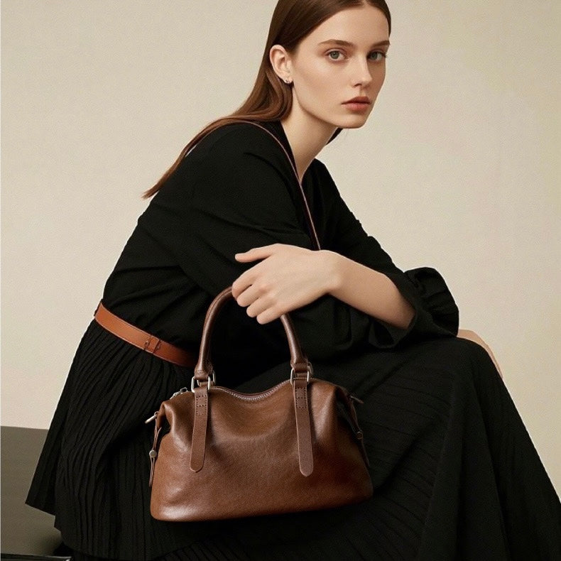 Top-Grain-Leder Vintage Fashion Kissen Handtasche Umhängetasche